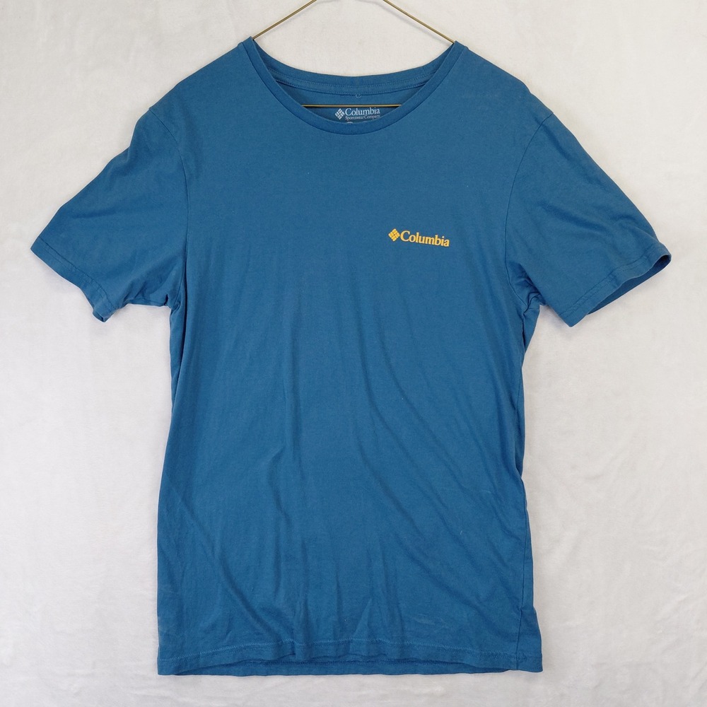 Columbia Yellowstone National Park Graphic T-Shirt Blue Mens Medium M Cotton